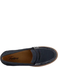 Trotters Francey Nubuck Suede Lug Sole Penny Loafers