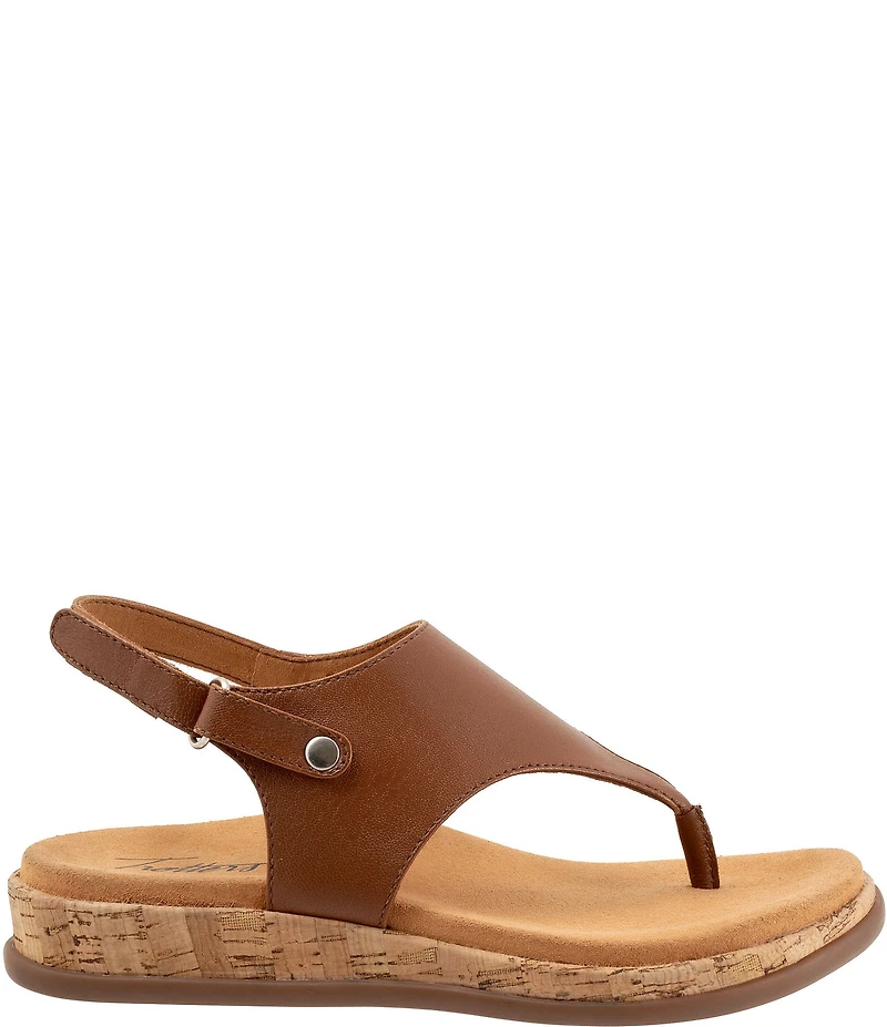 Trotters Garret Leather Slingback Thong Sandals