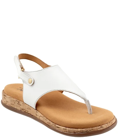Trotters Garret Leather Slingback Thong Sandals