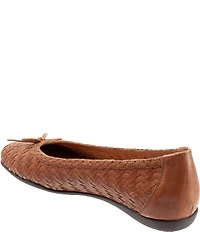 Trotters Gillian Woven Leather Bow Square Toe Ballet Flats