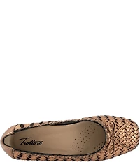 Trotters Gillian Woven Leather Bow Square Toe Ballet Flats