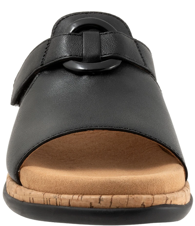 Trotters Ginnie Leather Cork Wedge Slide Sandals