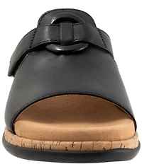 Trotters Ginnie Leather Cork Wedge Slide Sandals