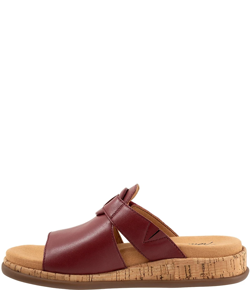 Trotters Ginnie Leather Cork Wedge Slide Sandals