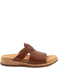 Trotters Ginnie Leather Cork Wedge Slide Sandals