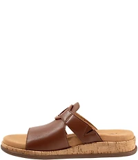 Trotters Ginnie Leather Cork Wedge Slide Sandals