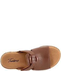 Trotters Ginnie Leather Cork Wedge Slide Sandals