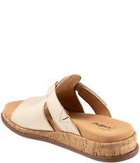 Trotters Ginnie Leather Cork Wedge Slide Sandals