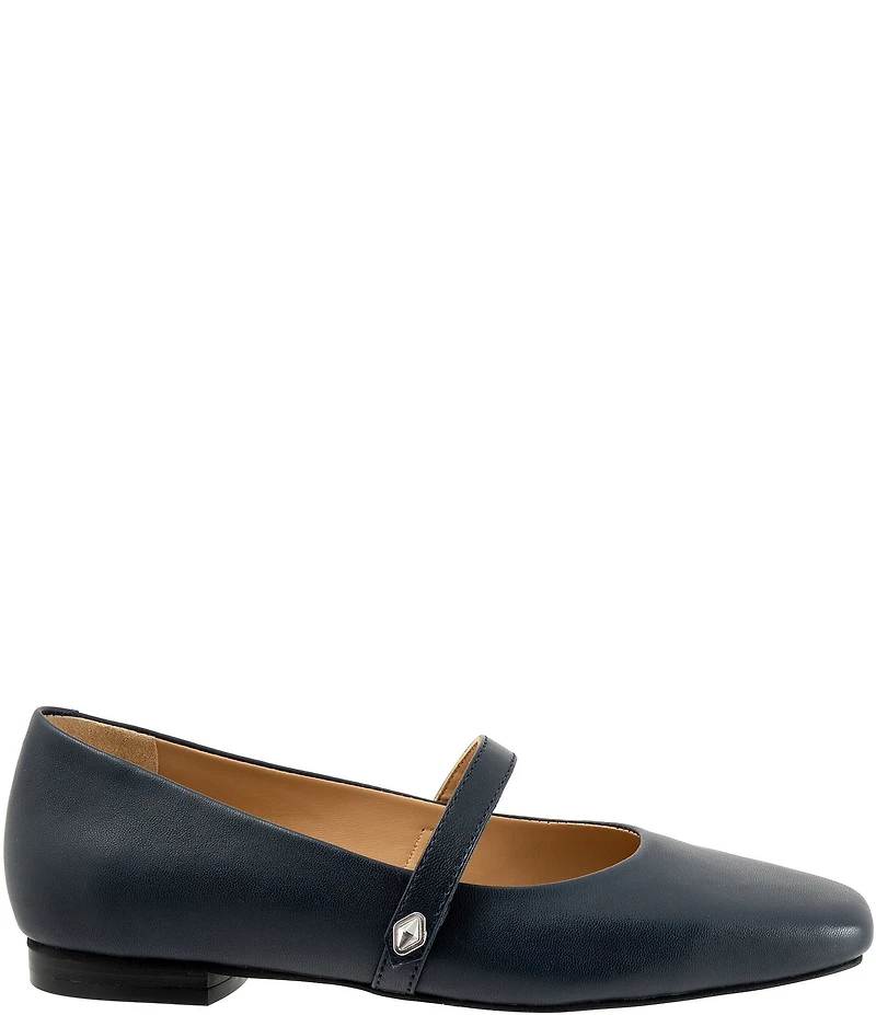 Trotters Hazel Leather Square Toe Mary Jane Flats