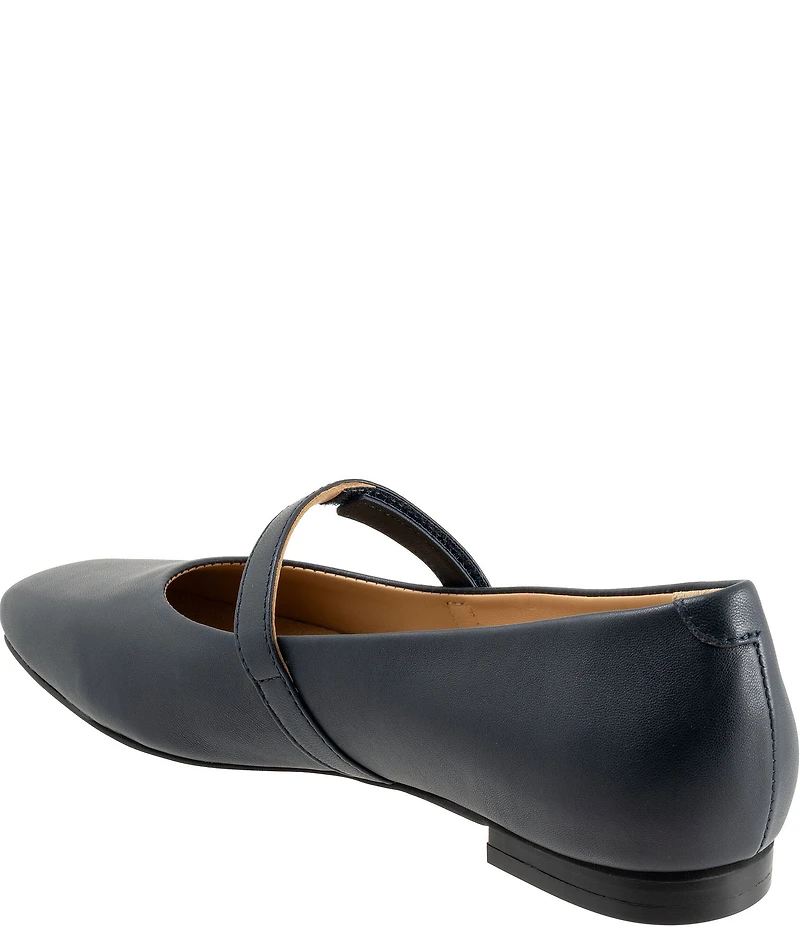 Trotters Hazel Leather Square Toe Mary Jane Flats