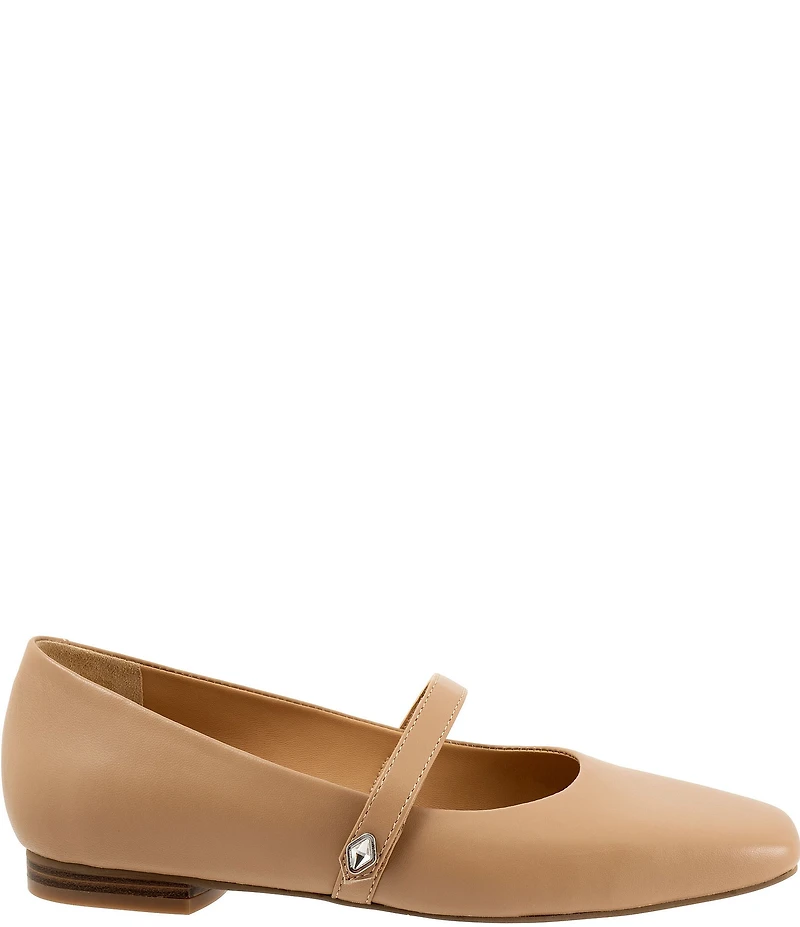Trotters Hazel Leather Square Toe Mary Jane Flats