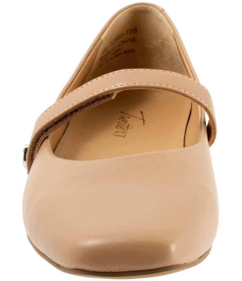 Trotters Hazel Leather Square Toe Mary Jane Flats