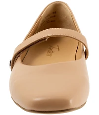 Trotters Hazel Leather Square Toe Mary Jane Flats