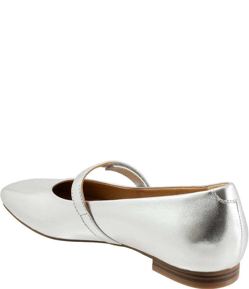 Trotters Hazel Leather Square Toe Mary Jane Flats