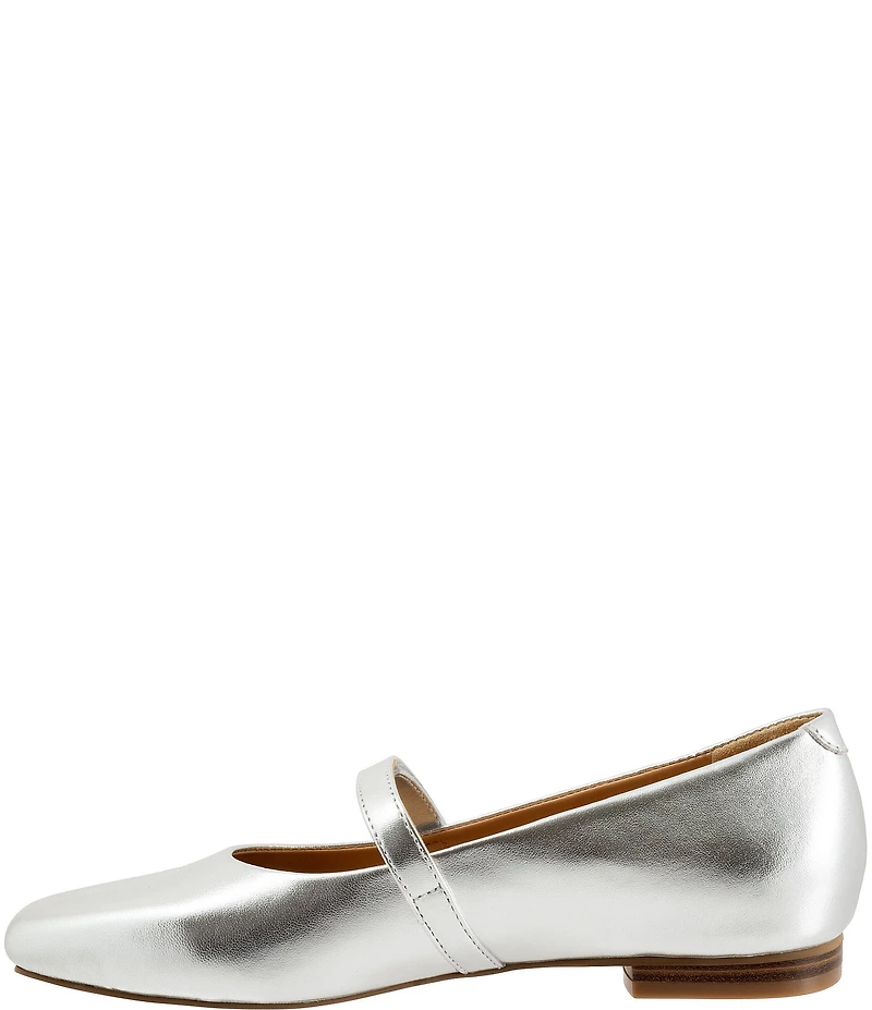 Trotters Hazel Leather Square Toe Mary Jane Flats