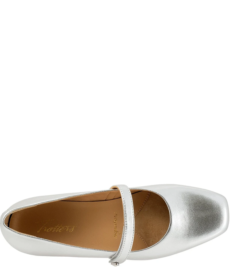 Trotters Hazel Leather Square Toe Mary Jane Flats
