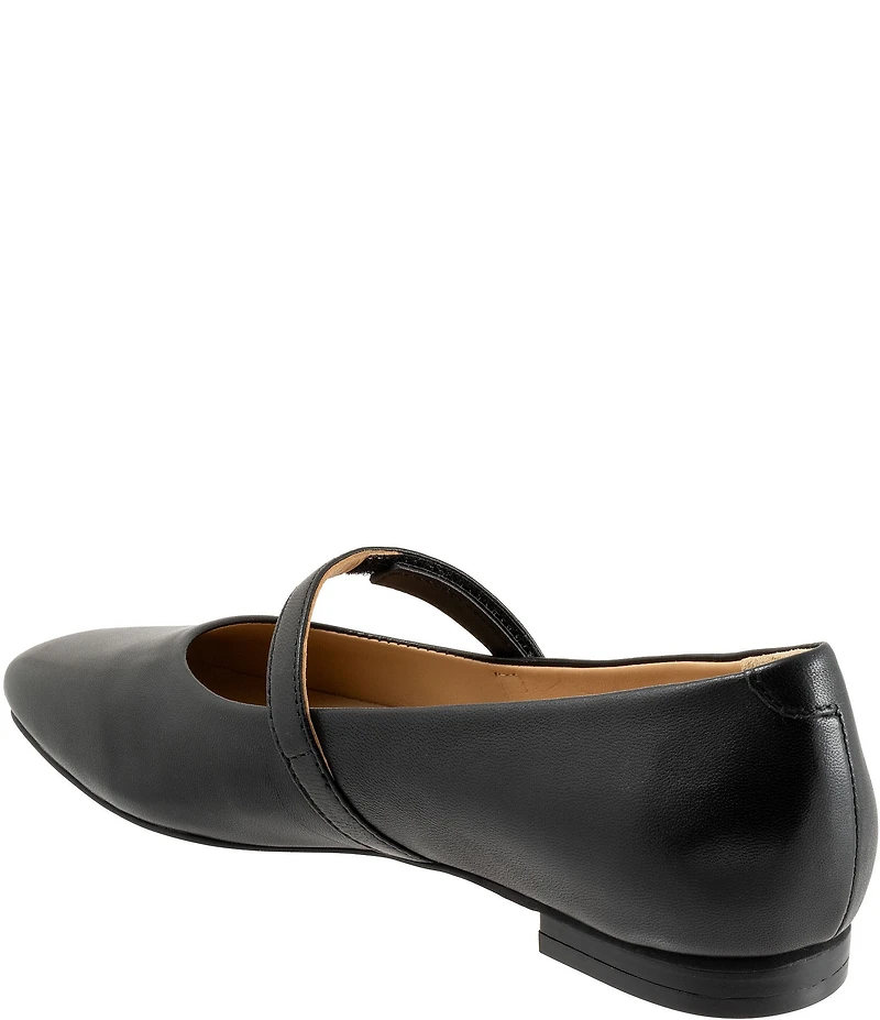 Trotters Hazel Leather Square Toe Mary Jane Flats
