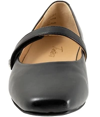 Trotters Hazel Leather Square Toe Mary Jane Flats