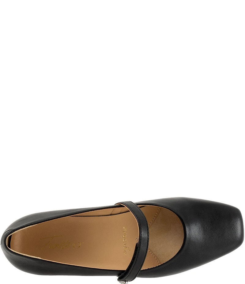 Trotters Hazel Leather Square Toe Mary Jane Flats