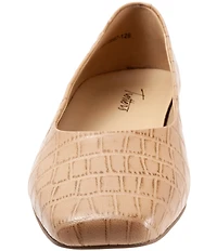 Trotters Honor Croco Embossed Leather Flats