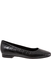 Trotters Honor Croco Embossed Leather Flats