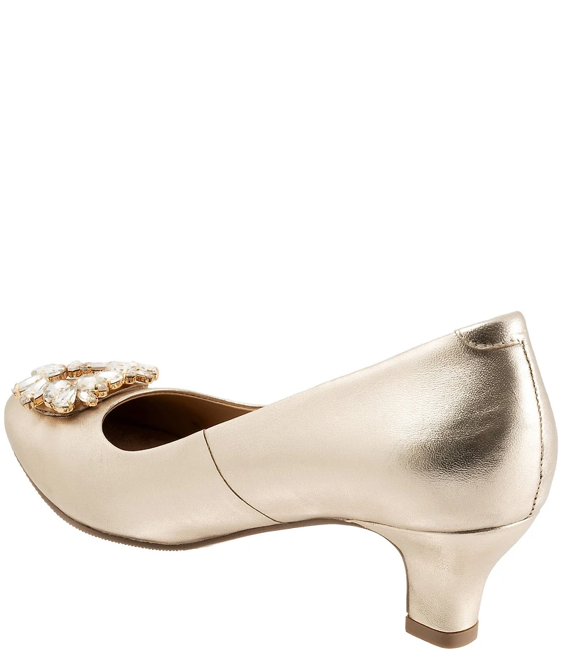 Trotters Kate Bridal Jewel Ornament Leather Dress Pumps