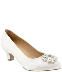 Trotters Kate Bridal Jewel Ornament Satin Dress Pumps