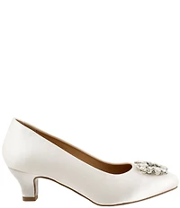 Trotters Kate Bridal Jewel Ornament Satin Dress Pumps