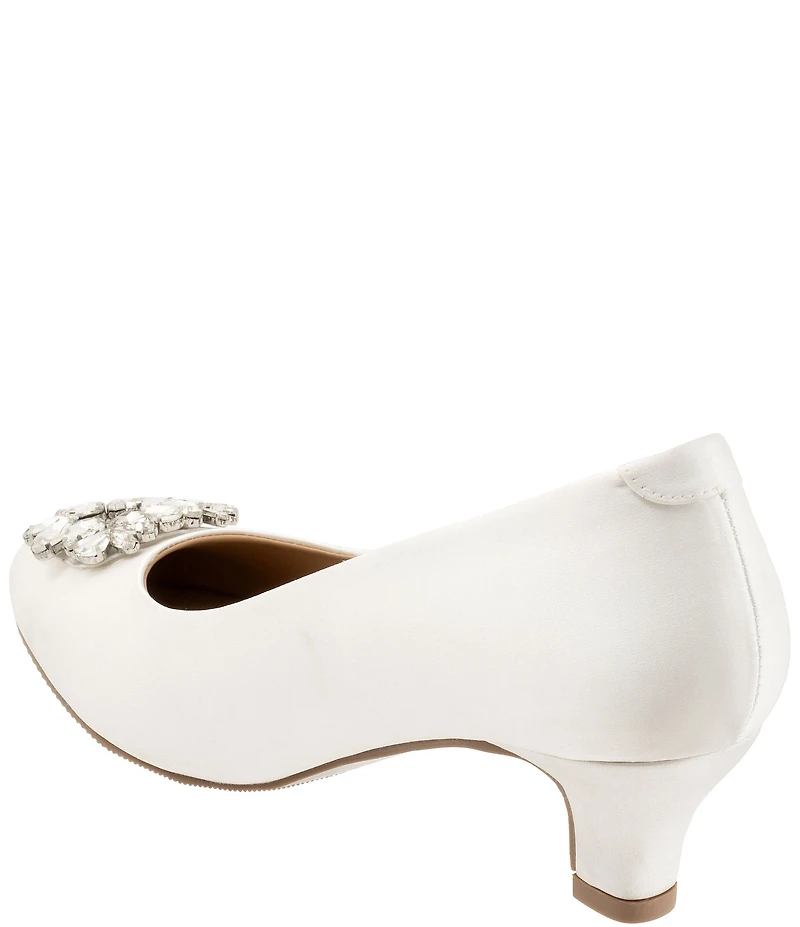Trotters Kate Bridal Jewel Ornament Satin Dress Pumps