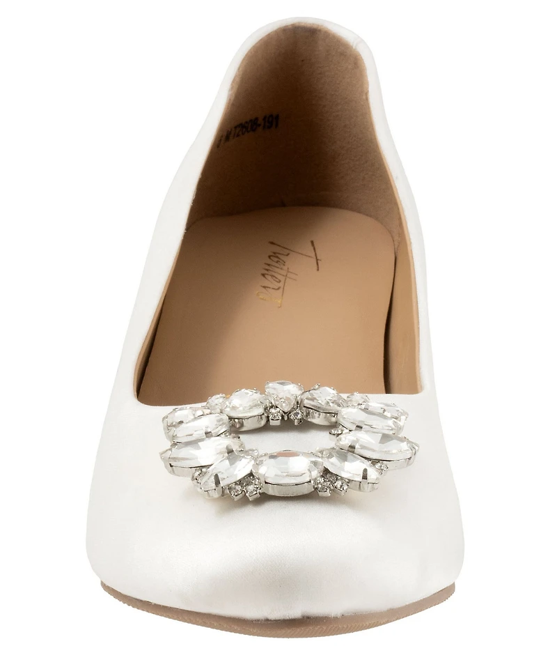 Trotters Kate Bridal Jewel Ornament Satin Dress Pumps