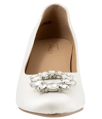 Trotters Kate Bridal Jewel Ornament Satin Dress Pumps