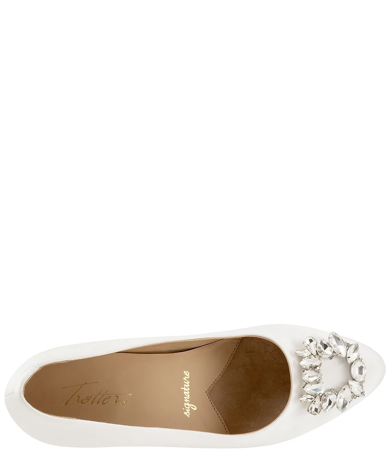 Trotters Kate Bridal Jewel Ornament Satin Dress Pumps