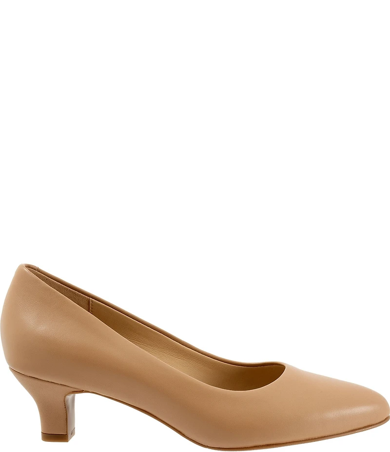 Trotters Kate Leather Pointed Toe Kitten Heel Pumps