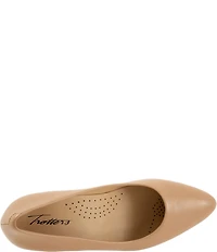 Trotters Kate Leather Pointed Toe Kitten Heel Pumps