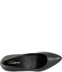 Trotters Kate Leather Pointed Toe Kitten Heel Pumps