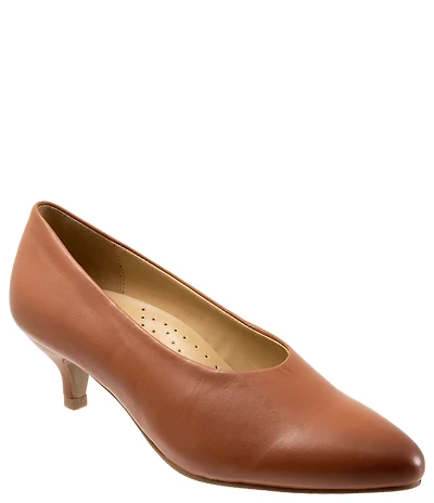 Trotters Kimber Leather Kitten Heel Pumps
