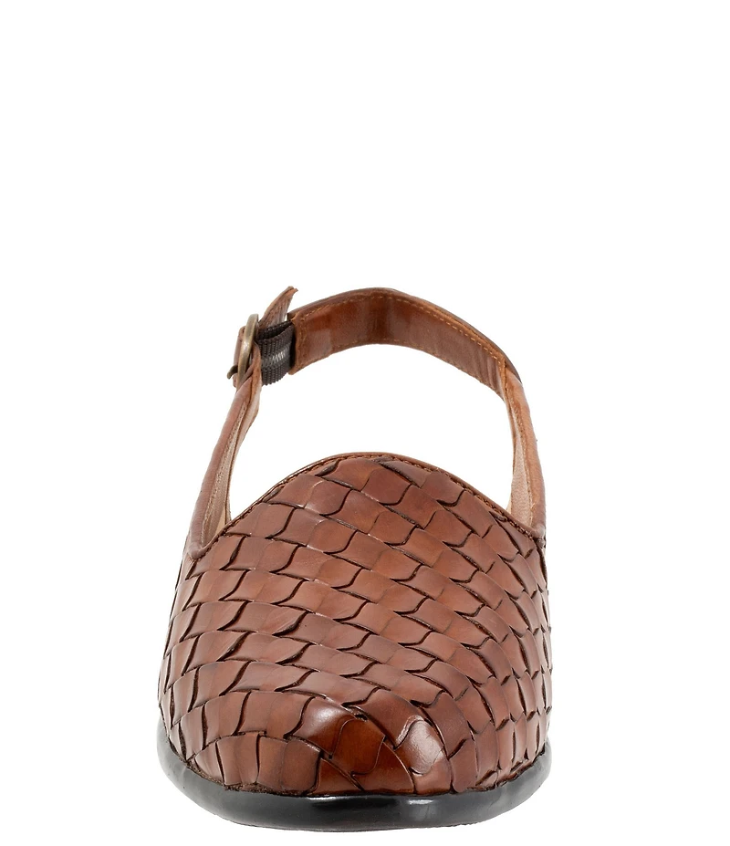 Trotters Lea Woven Leather Sling Flats
