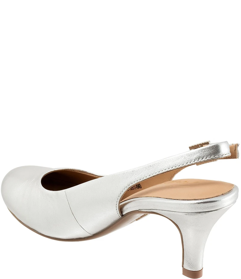 Trotters Lexi Bridal Metallic Leather Slingback Pumps