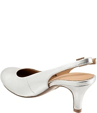Trotters Lexi Bridal Metallic Leather Slingback Pumps