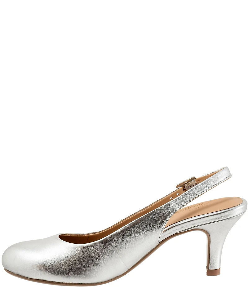 Trotters Lexi Bridal Metallic Leather Slingback Pumps