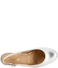 Trotters Lexi Bridal Metallic Leather Slingback Pumps