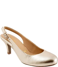 Trotters Lexi Bridal Metallic Leather Slingback Pumps