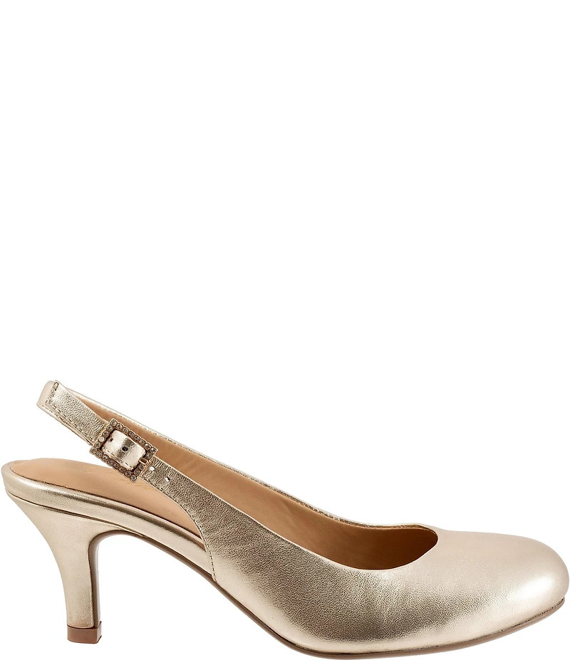 Trotters Lexi Bridal Metallic Leather Slingback Pumps