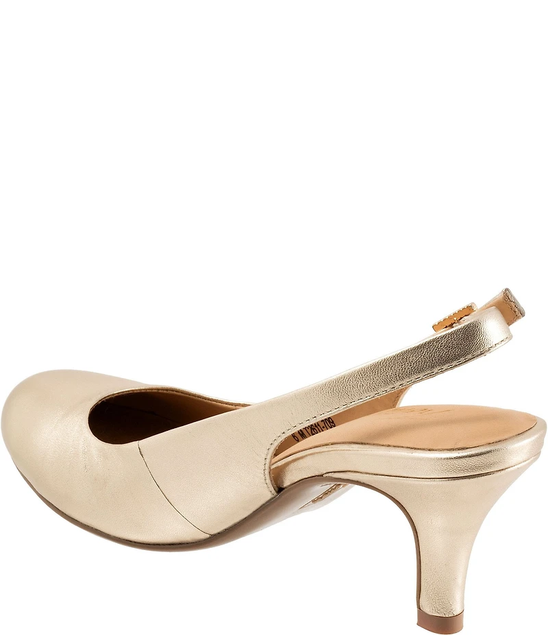 Trotters Lexi Bridal Metallic Leather Slingback Pumps