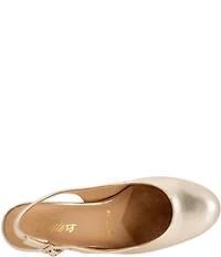 Trotters Lexi Bridal Metallic Leather Slingback Pumps