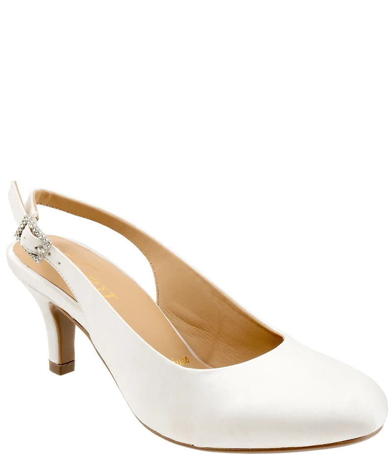 Trotters Lexi Bridal Satin Slingback Pumps