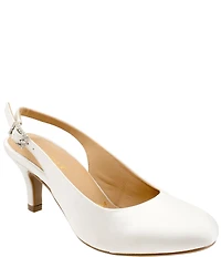Trotters Lexi Bridal Satin Slingback Pumps