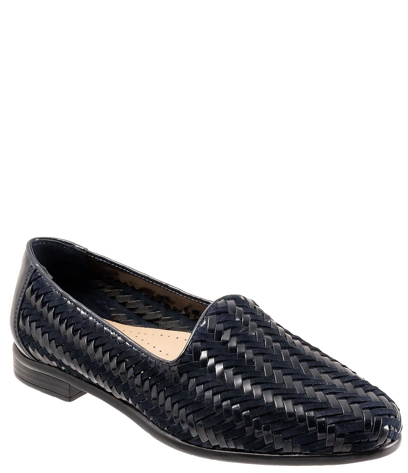Trotters Liz III Woven Leather and Suede Loafers