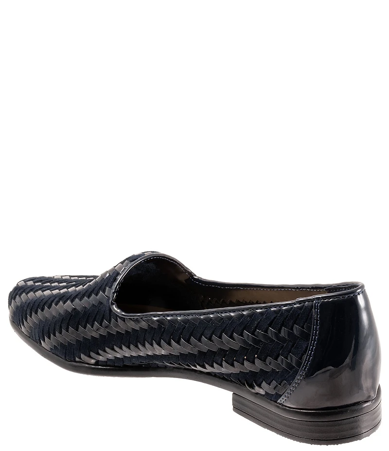 Trotters Liz III Woven Leather and Suede Loafers