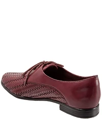 Trotters Lizzie Herringbone Woven Leather Lace Up Dress Oxfords